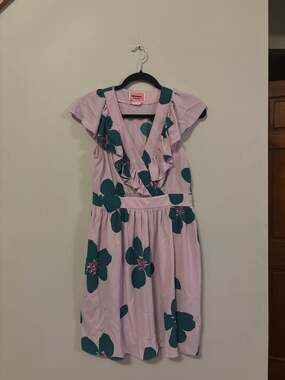 Kate Spade Grand Flora A-Line Dress in Mirage Pink size 4